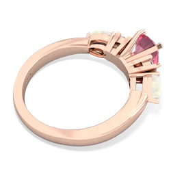 Lab Pink Sapphire 6Mm Round Eternal Embrace Engagement 14K Rose Gold ring R2005