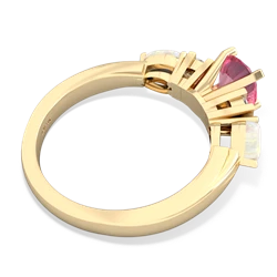 Lab Pink Sapphire 6Mm Round Eternal Embrace Engagement 14K Yellow Gold ring R2005