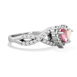 Lab Pink Sapphire Diamond Twist 'One Heart' 14K White Gold ring R2640HRT