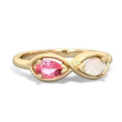 Lab Pink Sapphire Infinity 14K Yellow Gold ring R5050