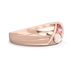 Lab Pink Sapphire Men's Streamline 14K Rose Gold ring R0460