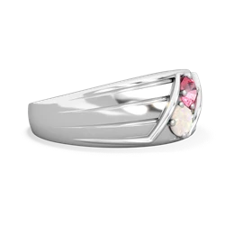 Lab Pink Sapphire Men's Streamline 14K White Gold ring R0460