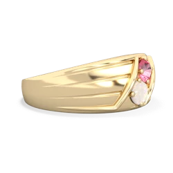 Lab Pink Sapphire Men's Streamline 14K Yellow Gold ring R0460