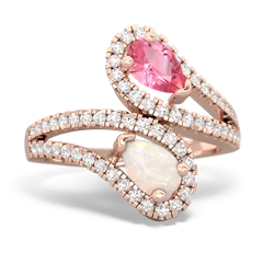 Lab Pink Sapphire Diamond Dazzler 14K Rose Gold ring R3000