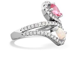 Lab Pink Sapphire Diamond Dazzler 14K White Gold ring R3000