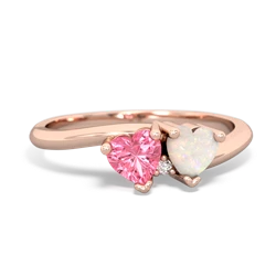 Lab Pink Sapphire Sweethearts 14K Rose Gold ring R5260