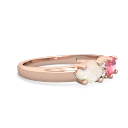 Lab Pink Sapphire Pear Bowtie 14K Rose Gold ring R0865