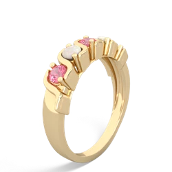 Lab Pink Sapphire Anniversary Band 14K Yellow Gold ring R2089