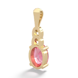 Lab Pink Sapphire Links 14K Yellow Gold pendant P4032