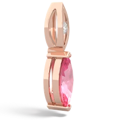 Lab Pink Sapphire Marquise Drop 14K Rose Gold pendant P5333