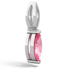 Lab Pink Sapphire Marquise Drop 14K White Gold pendant P5333