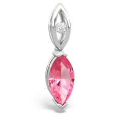 Lab Pink Sapphire Marquise Drop 14K White Gold pendant P5333