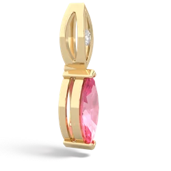 Lab Pink Sapphire Marquise Drop 14K Yellow Gold pendant P5333