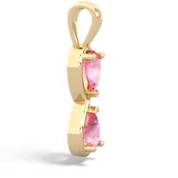 Lab Pink Sapphire Infinity 14K Yellow Gold pendant P5050