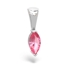 Lab Pink Sapphire 8X4 Marquise 14K White Gold pendant P1701