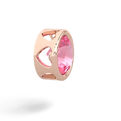 Lab Pink Sapphire 8Mm Slide 14K Rose Gold pendant P3788