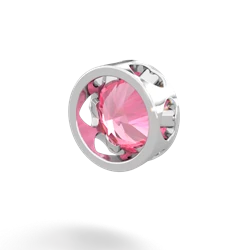 Lab Pink Sapphire 8Mm Slide 14K White Gold pendant P3788