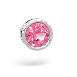 Lab Pink Sapphire 8Mm Slide 14K White Gold pendant P3788