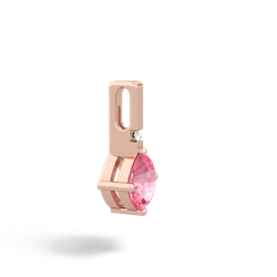 Lab Pink Sapphire Simply Elegant 14K Rose Gold pendant P2489
