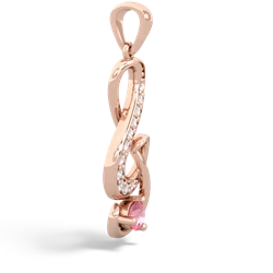 Lab Pink Sapphire G-Clef Music 14K Rose Gold pendant P5830