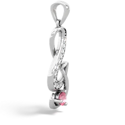 Lab Pink Sapphire G-Clef Music 14K White Gold pendant P5830