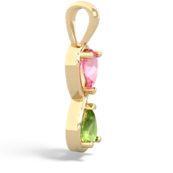 Lab Pink Sapphire Infinity 14K Yellow Gold pendant P5050