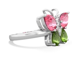 Lab Pink Sapphire Butterfly 14K White Gold ring R2215