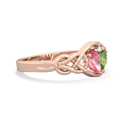 Lab Pink Sapphire Celtic Love Knot 14K Rose Gold ring R5420