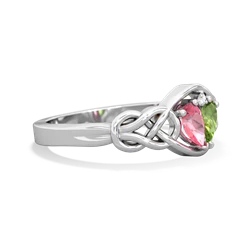 Lab Pink Sapphire Celtic Love Knot 14K White Gold ring R5420