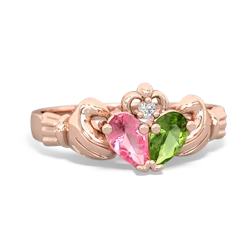 Lab Pink Sapphire 'Our Heart' Claddagh 14K Rose Gold ring R2388