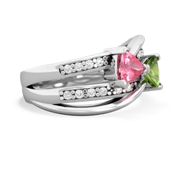 Lab Pink Sapphire Bowtie 14K White Gold ring R2360