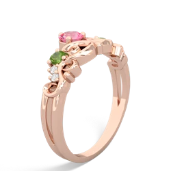 Lab Pink Sapphire Crown Keepsake 14K Rose Gold ring R5740