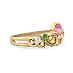 Lab Pink Sapphire Crown Keepsake 14K Yellow Gold ring R5740