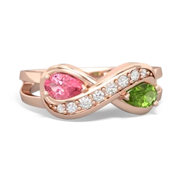 Lab Pink Sapphire Diamond Infinity 14K Rose Gold ring R5390