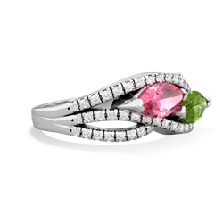 Lab Pink Sapphire Diamond Rivers 14K White Gold ring R3070