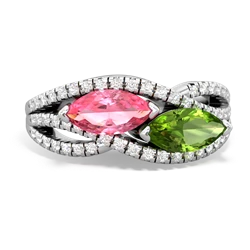 Lab Pink Sapphire Diamond Rivers 14K White Gold ring R3070