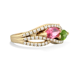 Lab Pink Sapphire Diamond Rivers 14K Yellow Gold ring R3070