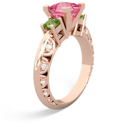 Lab Pink Sapphire Eternal Embrace Engagement 14K Rose Gold ring C2001