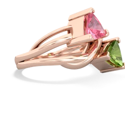 Lab Pink Sapphire Split Band Swirl 14K Rose Gold ring R2341