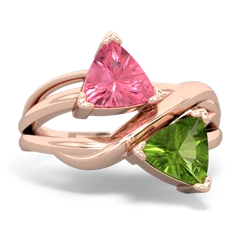 Lab Pink Sapphire Split Band Swirl 14K Rose Gold ring R2341