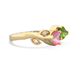 Lab Pink Sapphire Floral Elegance 14K Yellow Gold ring R5790