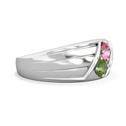 Lab Pink Sapphire Men's Streamline 14K White Gold ring R0460