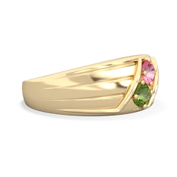 Lab Pink Sapphire Men's Streamline 14K Yellow Gold ring R0460