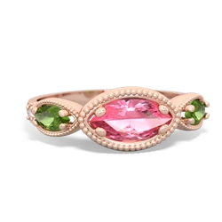 Lab Pink Sapphire Milgrain Marquise 14K Rose Gold ring R5700