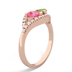 Lab Pink Sapphire Mother And Child 14K Rose Gold ring R3010