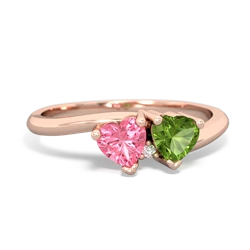 Lab Pink Sapphire Sweethearts 14K Rose Gold ring R5260