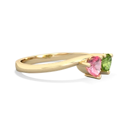 Lab Pink Sapphire Sweethearts 14K Yellow Gold ring R5260