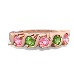 Lab Pink Sapphire Anniversary Band 14K Rose Gold ring R2089