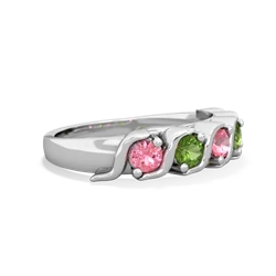 Lab Pink Sapphire Anniversary Band 14K White Gold ring R2089