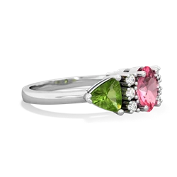 Lab Pink Sapphire Antique Style Three Stone 14K White Gold ring R2186